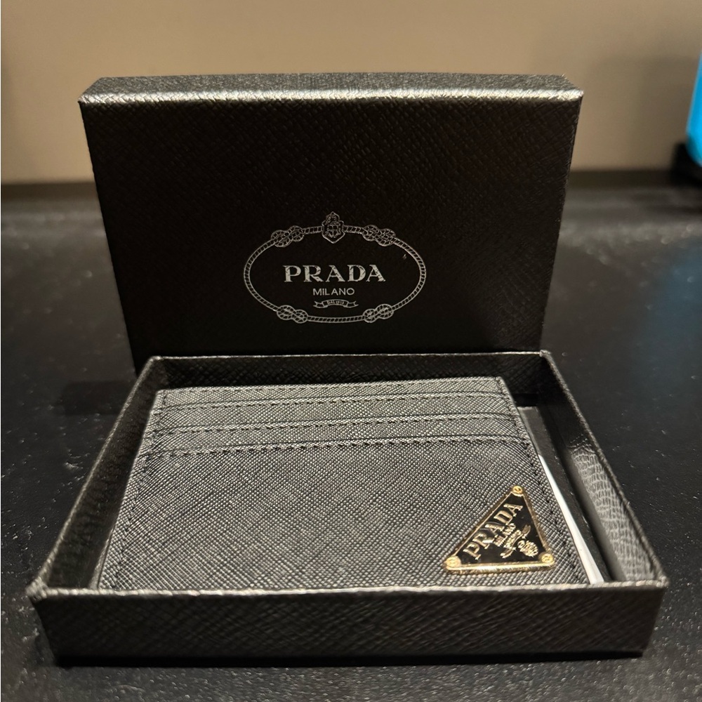 Prada Black Saffiano Leather Card Holder